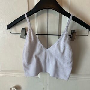 White Ribbed Crop Top